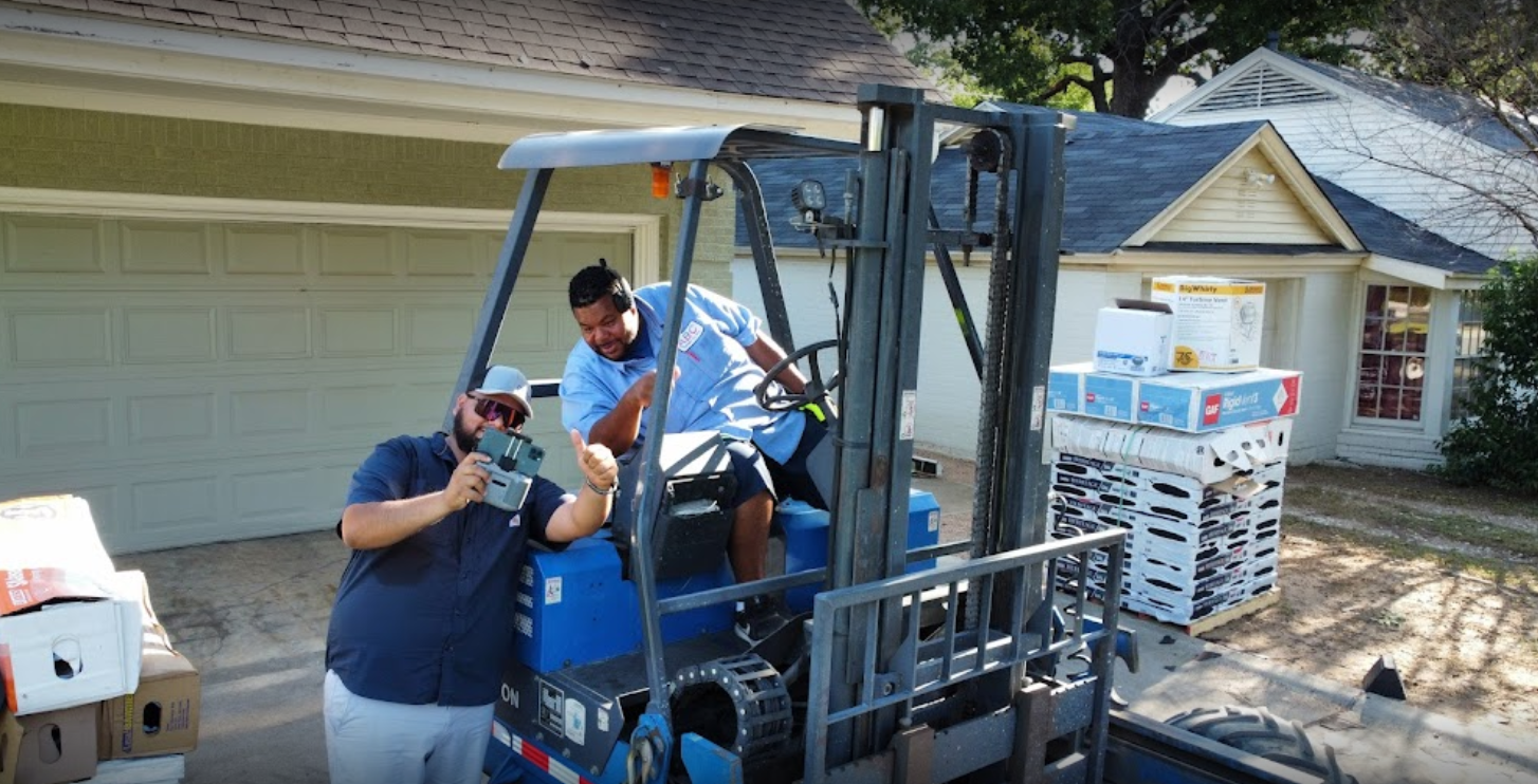 One of our project managers taking a picture with our supplier