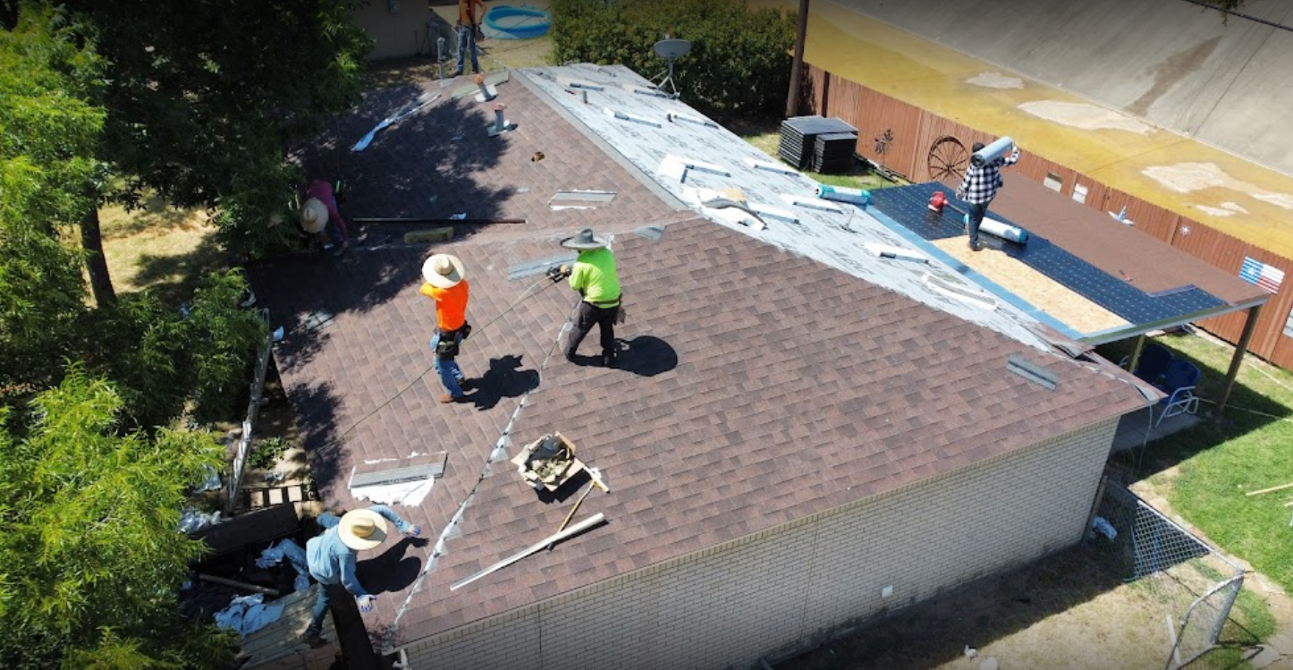 Roof on the last portion of installation