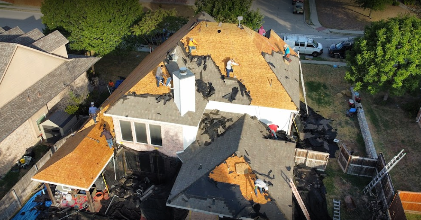 Tearing off a roof to the decking