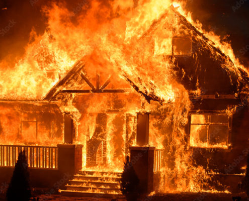 The house is on fire